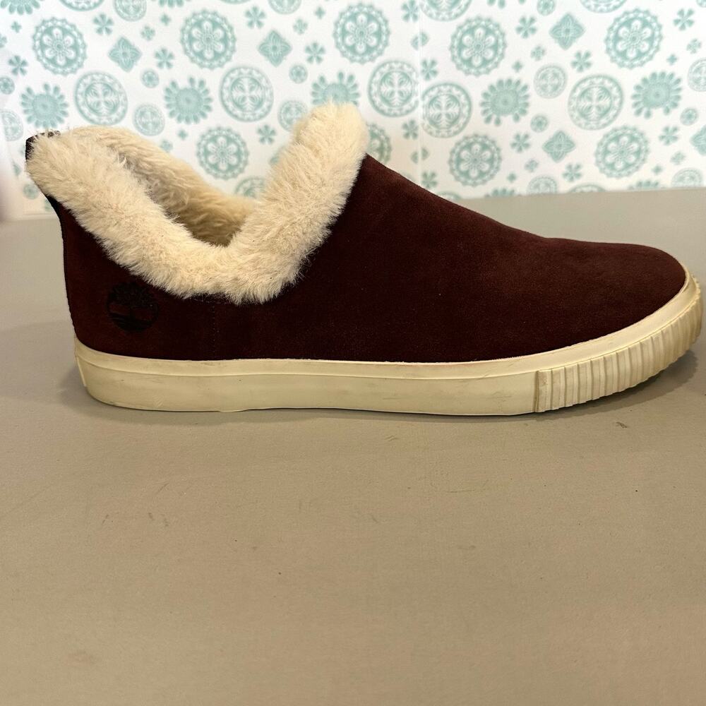 Timberland Womens‎ Skyla Bay 9 Brown Suede Faux Fur Slip On Moccasin Shoes - Picture 4 of 10